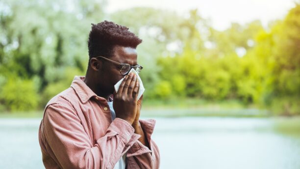 Man suffering with Common Allergies